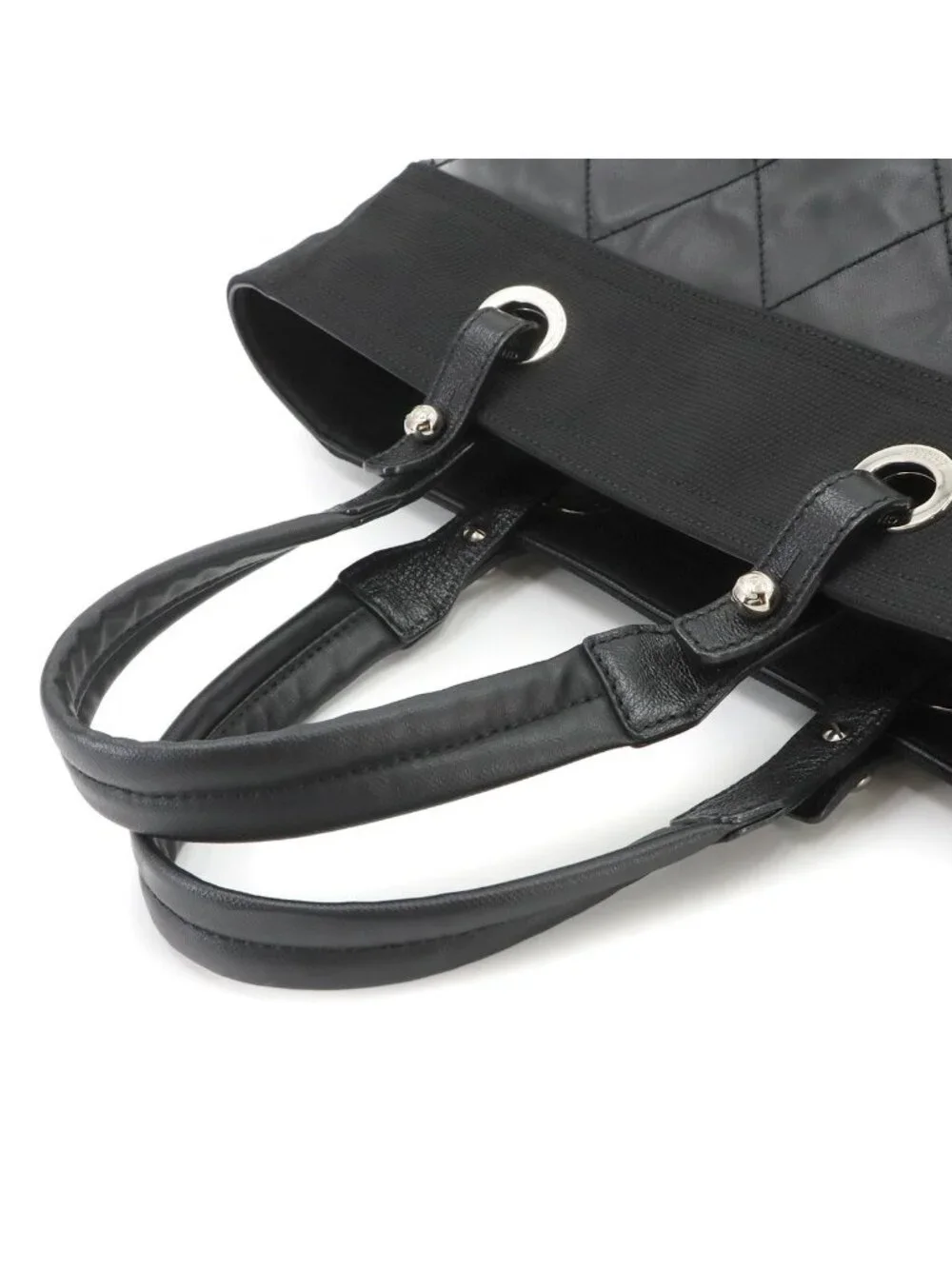 Chanel Paris Biarritz MM Tote Bag Canvas Nylon Black